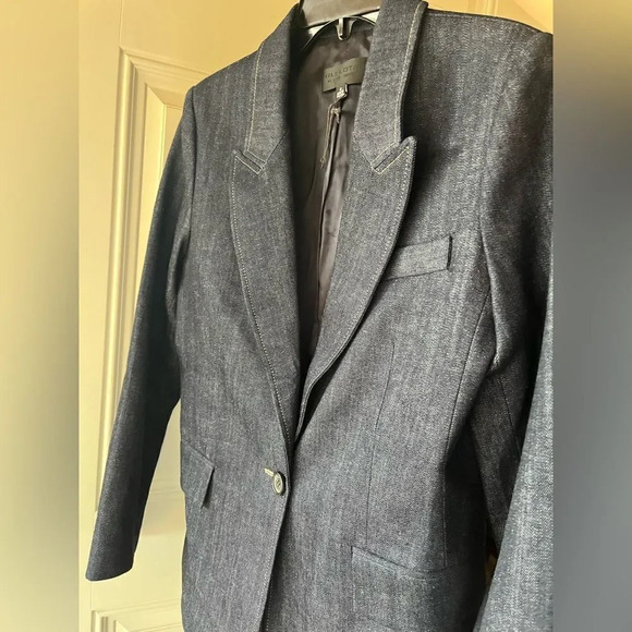 NEW NILI LOTAN Denim blazer size 8 New women’s luxury - Picture 9 of 12